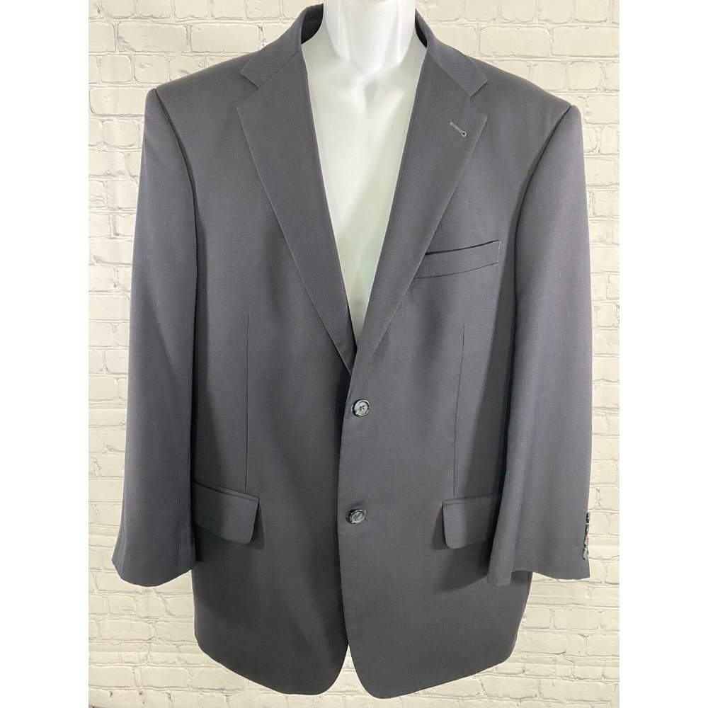Chiarelli Traveler Dark Blue Wool Blend Two Button Blazer Jacket Size 46R *read